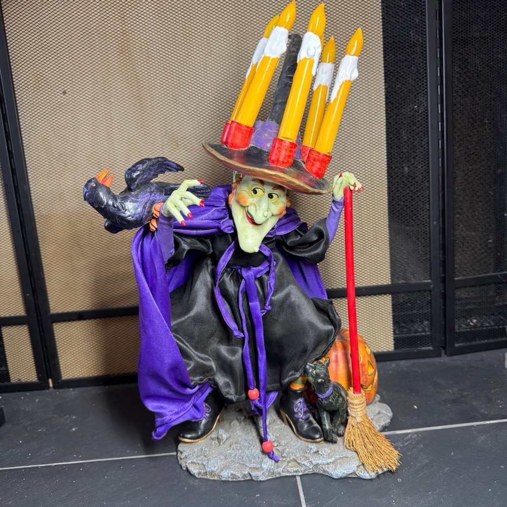 Vintage RARE RETIRED Department 56 x Glitterville Halloween Village Witch Figure